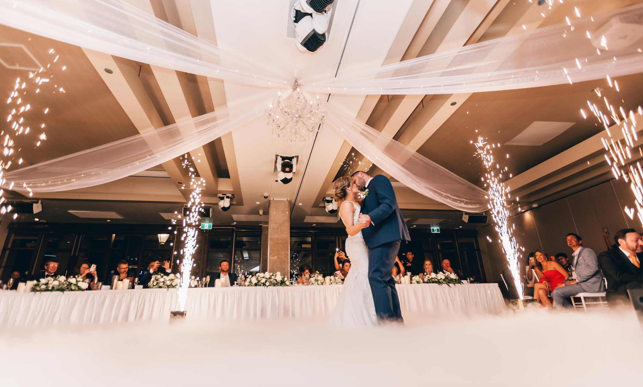 Utah Wedding Couple Sparklers